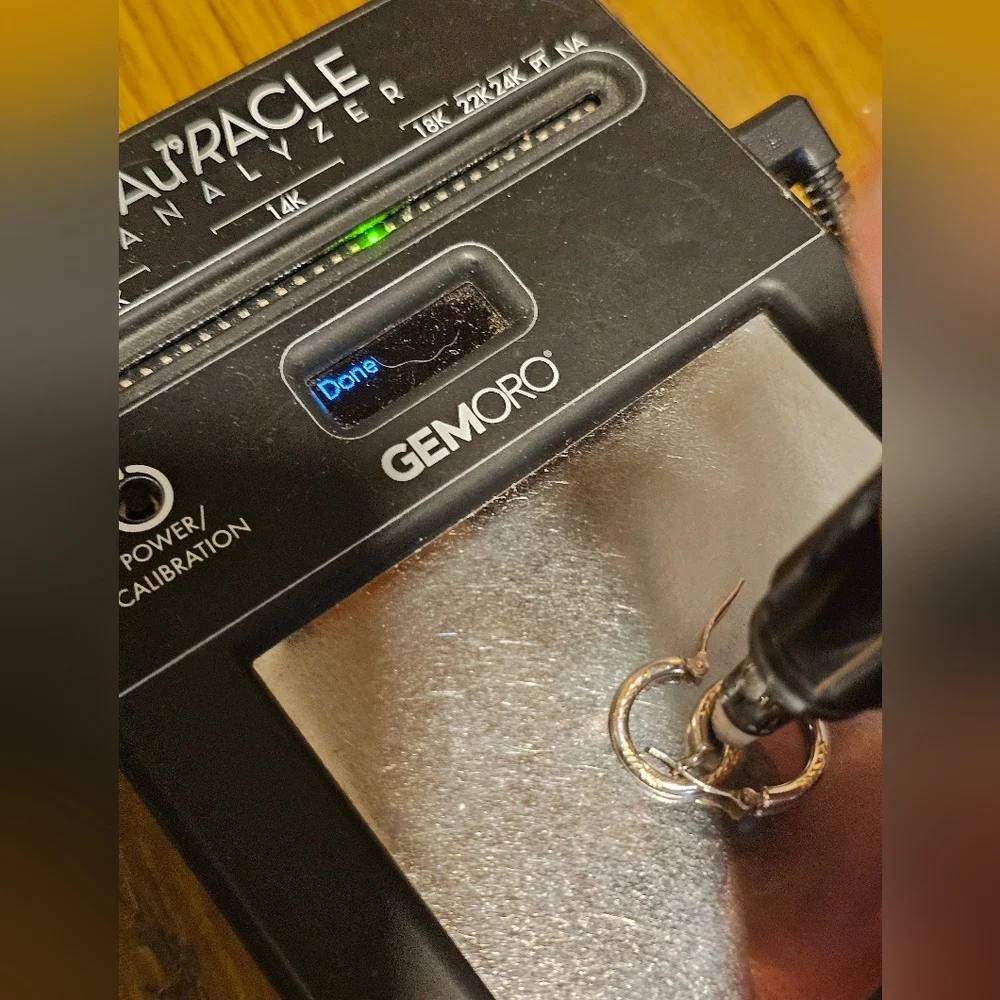 14k Gold Oracle Two-Tone Hoops - Picture 7 of 8